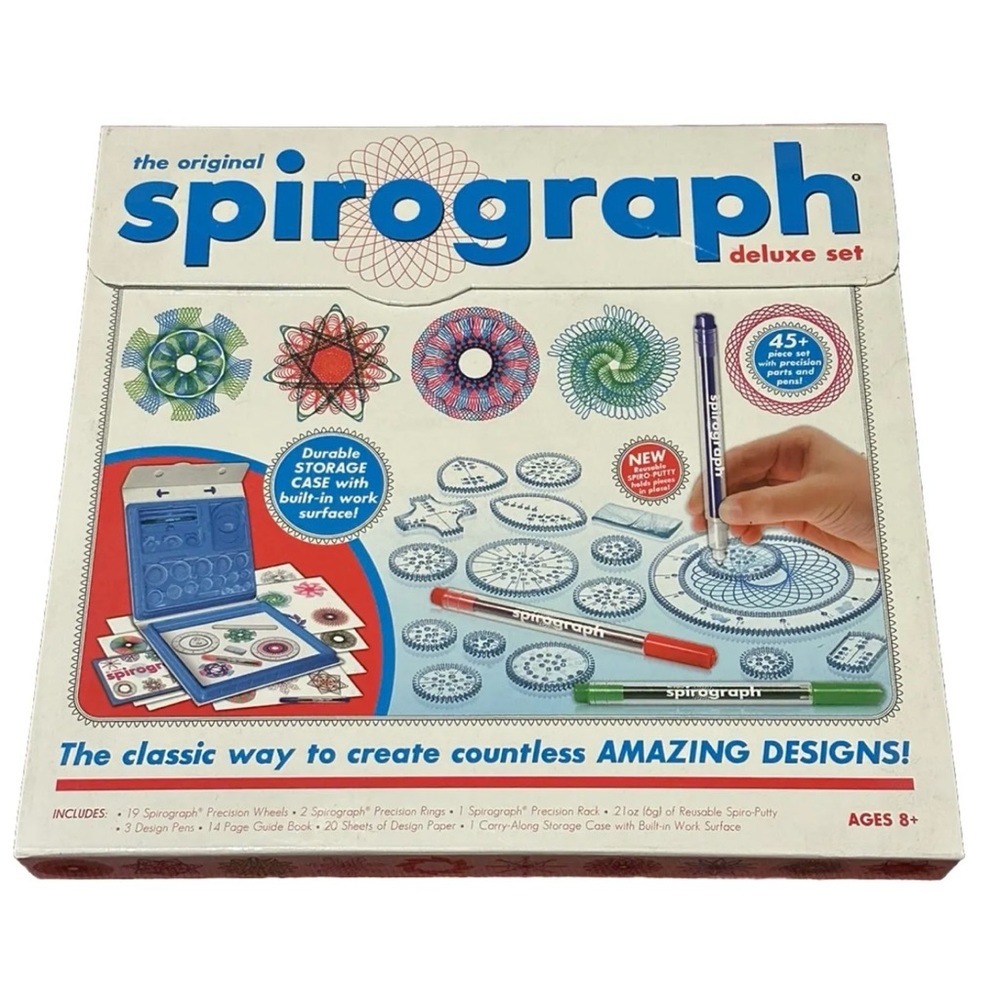 Spirograph Design Set Original Super Deluxe Toy Kids Art Case Travel BEST